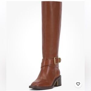 Vince Camuto Womens Gini Knee High Whiskey Brown Leather Boots Wide Calf Sz 12 M